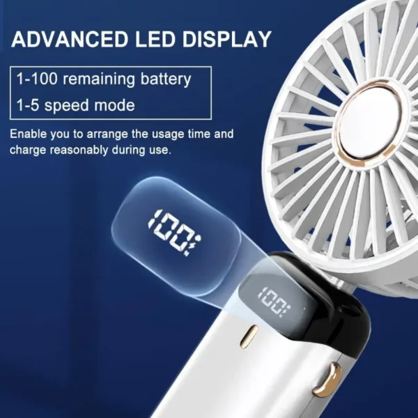 A Portable Mini Fan with an LED Display - Image 2